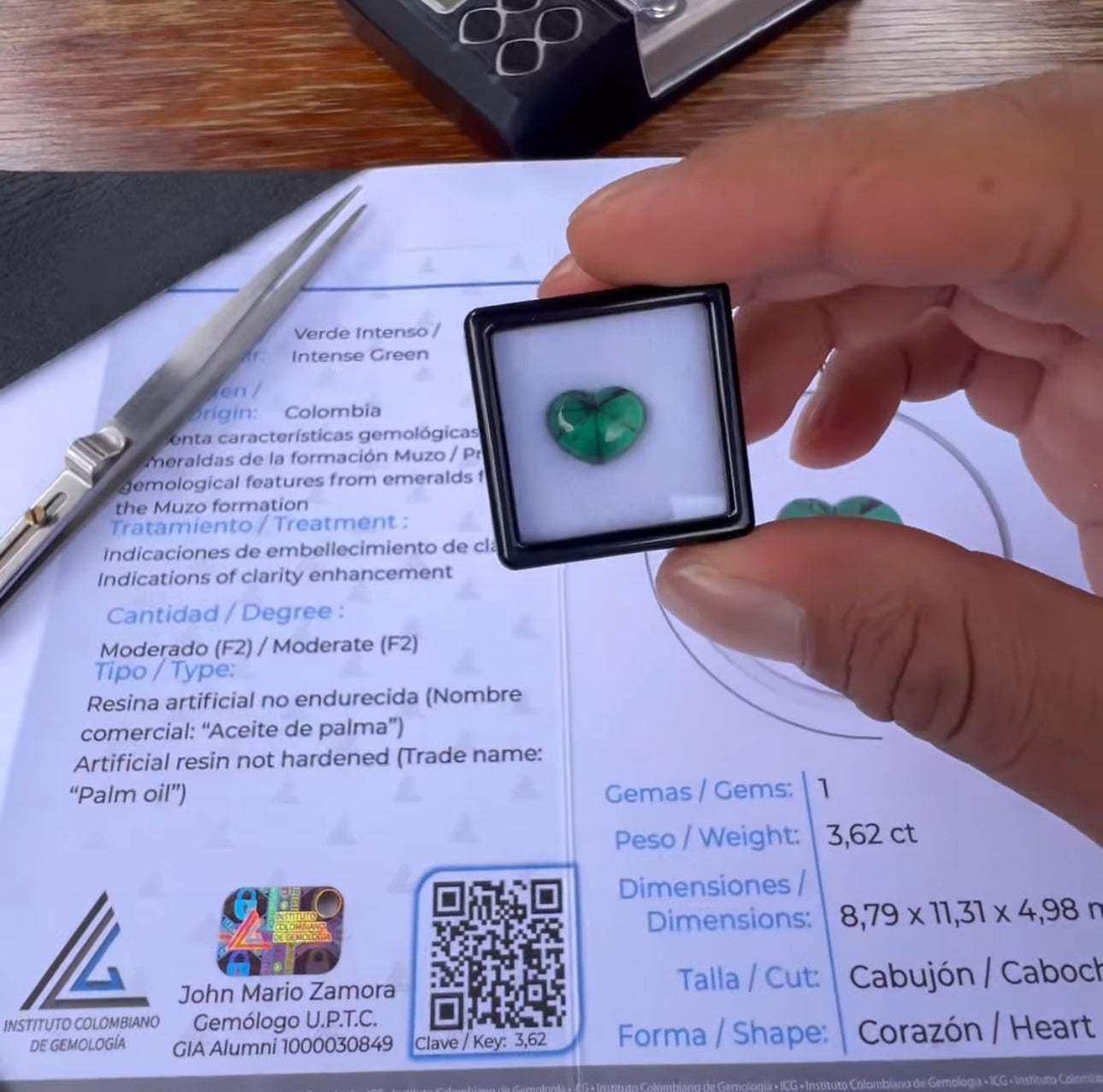 Heart Shape Trapiche Emerald 3.62ct