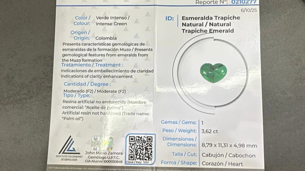 Heart Shape Trapiche Emerald 3.62ct